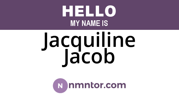 Jacquiline Jacob
