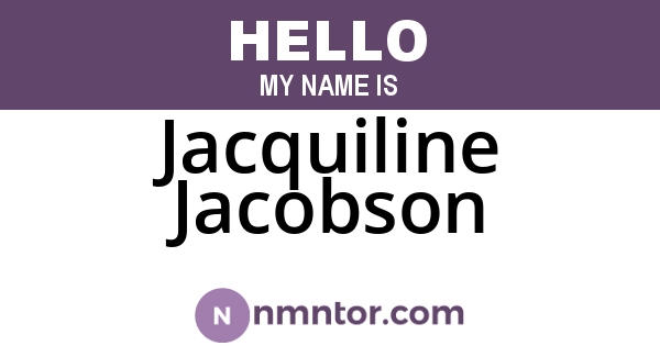 Jacquiline Jacobson