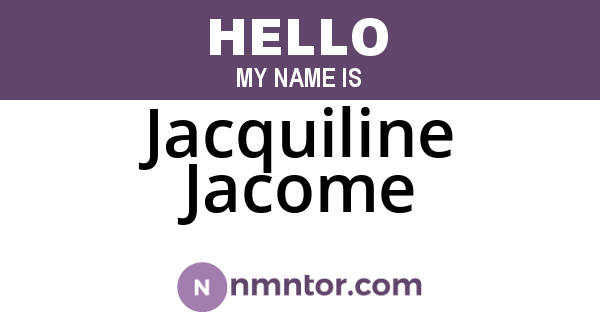 Jacquiline Jacome