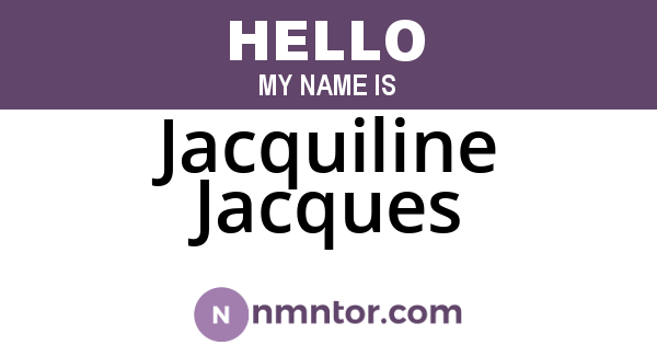 Jacquiline Jacques