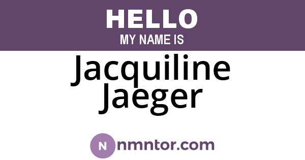 Jacquiline Jaeger