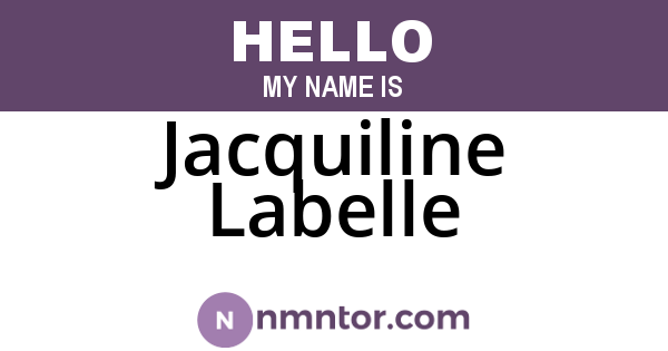 Jacquiline Labelle