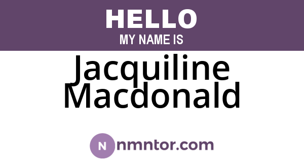 Jacquiline Macdonald