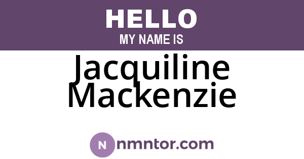 Jacquiline Mackenzie