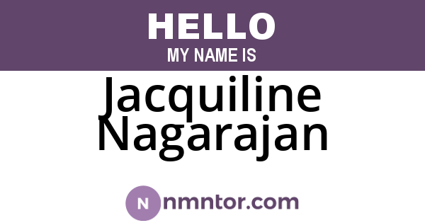 Jacquiline Nagarajan