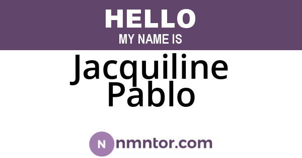 Jacquiline Pablo