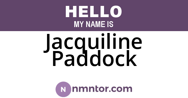 Jacquiline Paddock