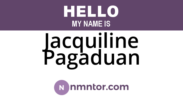 Jacquiline Pagaduan