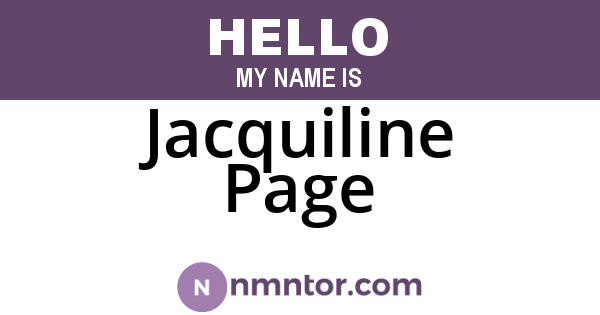 Jacquiline Page