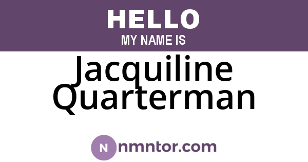 Jacquiline Quarterman