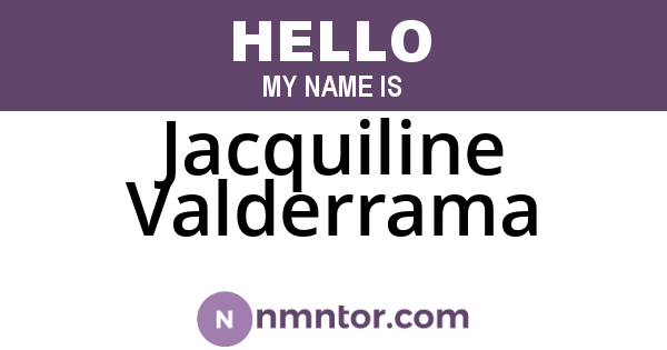 Jacquiline Valderrama