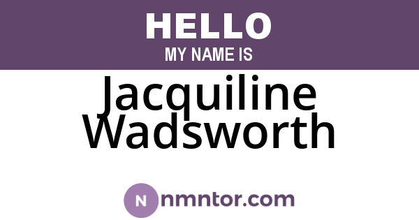 Jacquiline Wadsworth