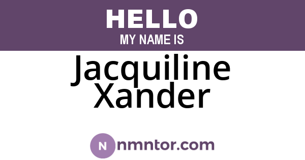 Jacquiline Xander