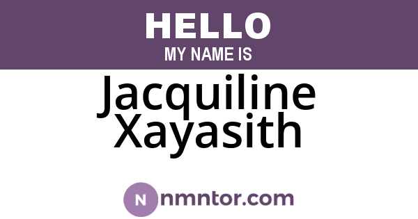 Jacquiline Xayasith