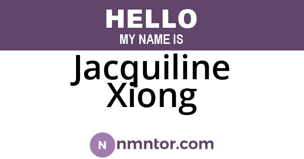 Jacquiline Xiong