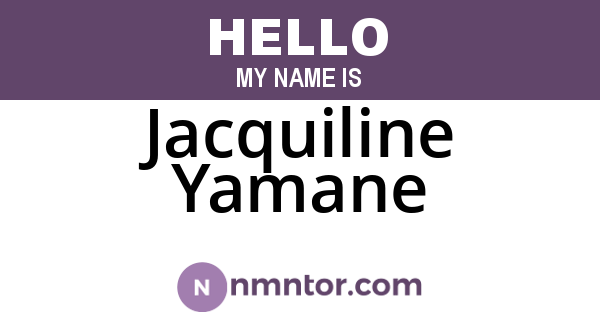 Jacquiline Yamane