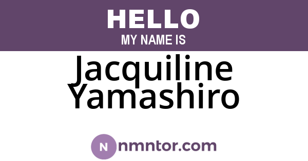 Jacquiline Yamashiro