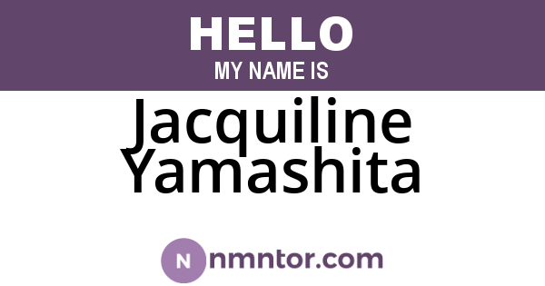 Jacquiline Yamashita