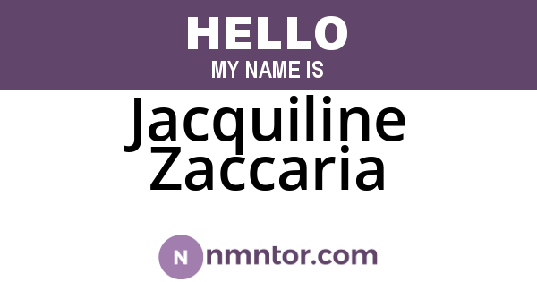 Jacquiline Zaccaria