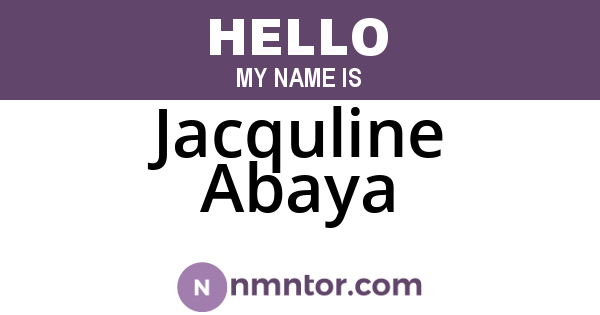 Jacquline Abaya