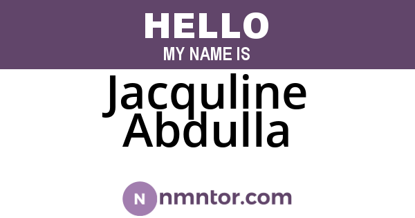 Jacquline Abdulla
