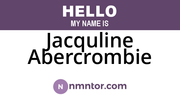 Jacquline Abercrombie