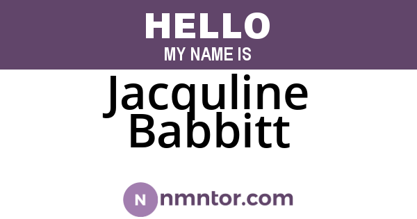 Jacquline Babbitt