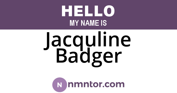 Jacquline Badger