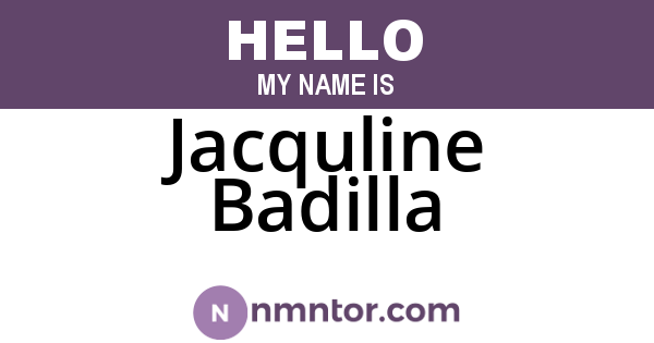 Jacquline Badilla