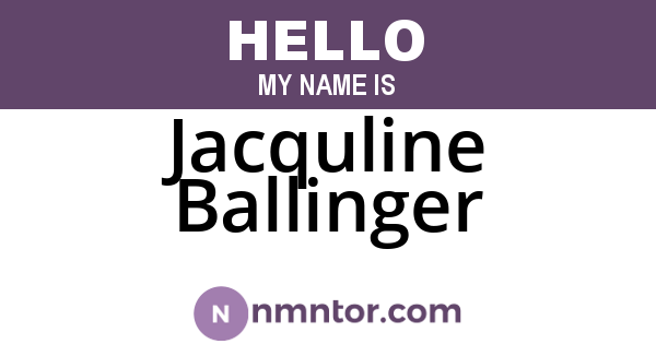 Jacquline Ballinger
