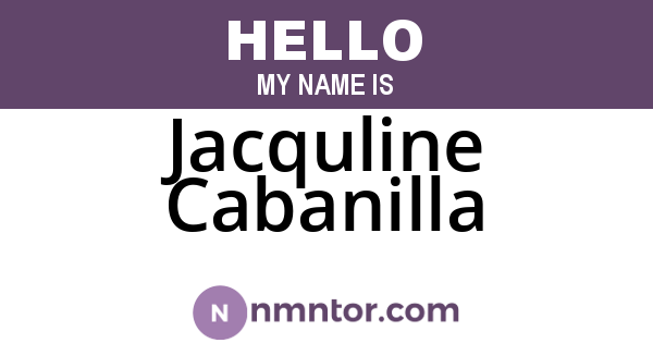 Jacquline Cabanilla