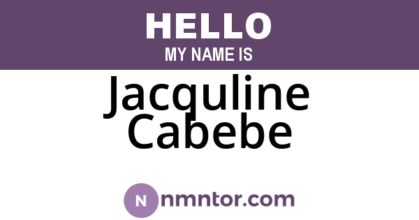 Jacquline Cabebe
