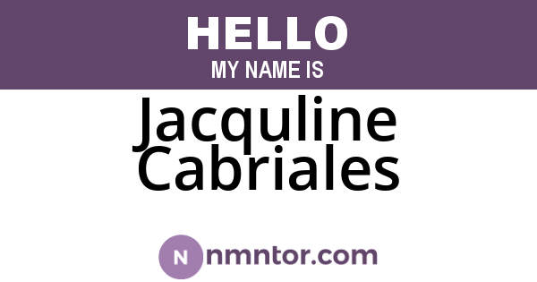 Jacquline Cabriales