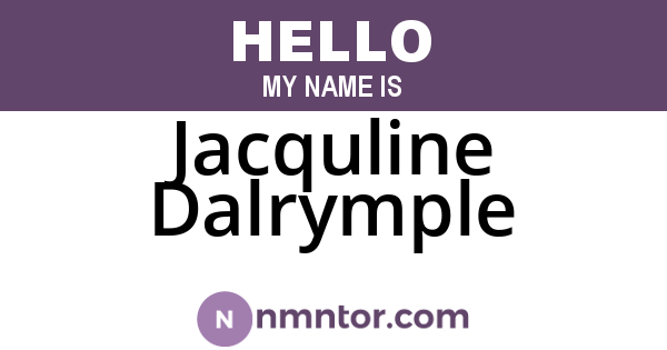 Jacquline Dalrymple
