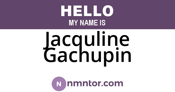 Jacquline Gachupin