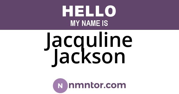 Jacquline Jackson