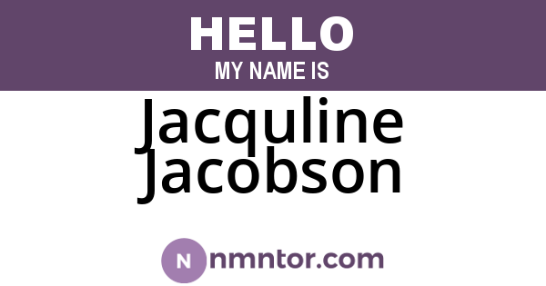 Jacquline Jacobson