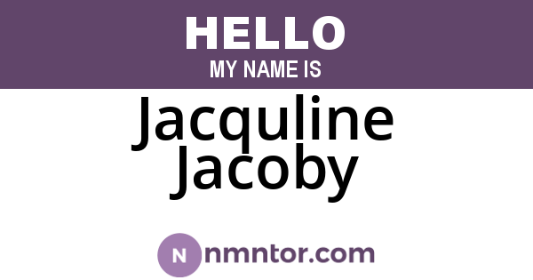 Jacquline Jacoby