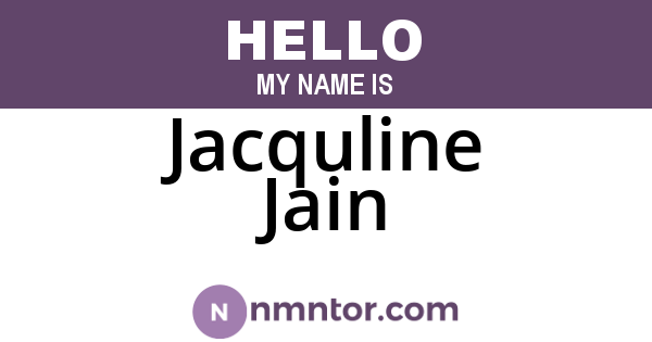 Jacquline Jain