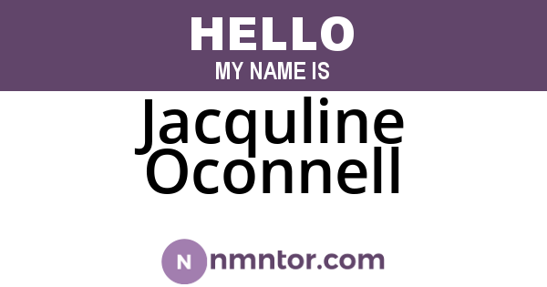 Jacquline Oconnell