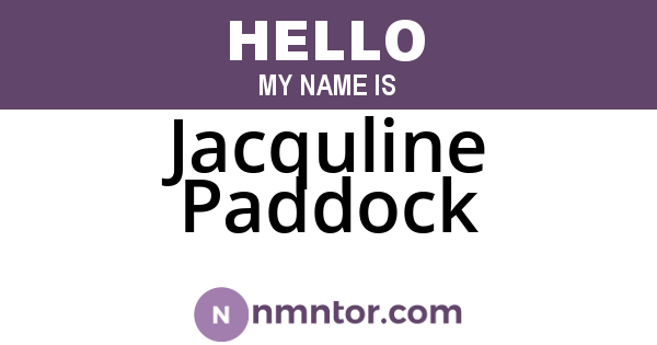 Jacquline Paddock
