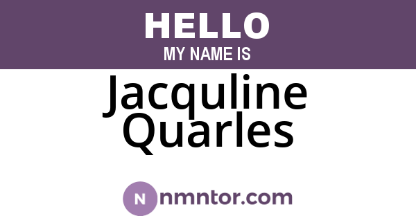 Jacquline Quarles