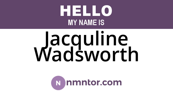 Jacquline Wadsworth