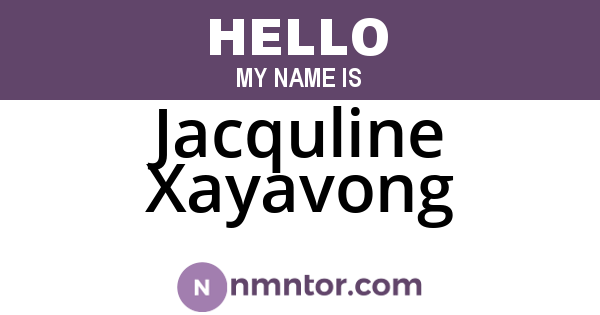 Jacquline Xayavong