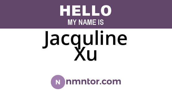 Jacquline Xu