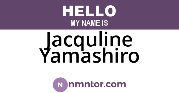 Jacquline Yamashiro