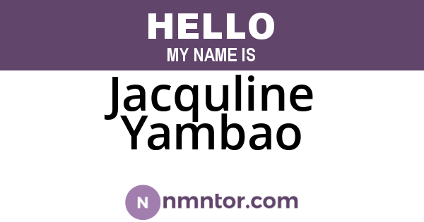 Jacquline Yambao