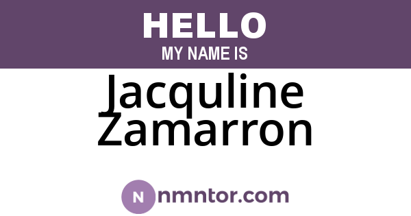 Jacquline Zamarron