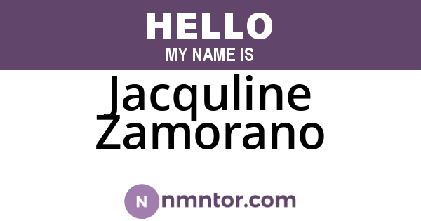 Jacquline Zamorano