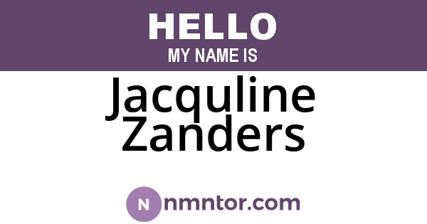 Jacquline Zanders